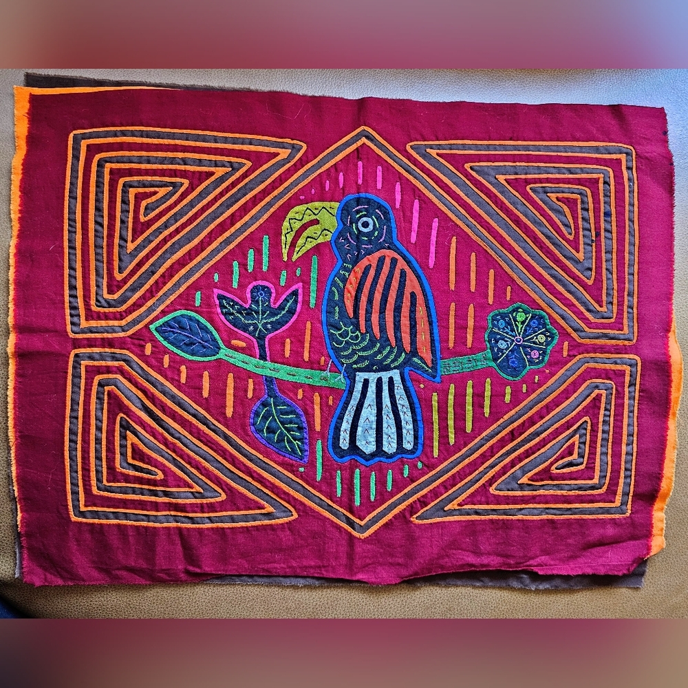 MOLA Fabric Panel, Vintage,traditional Guna Craftsmanship EUC